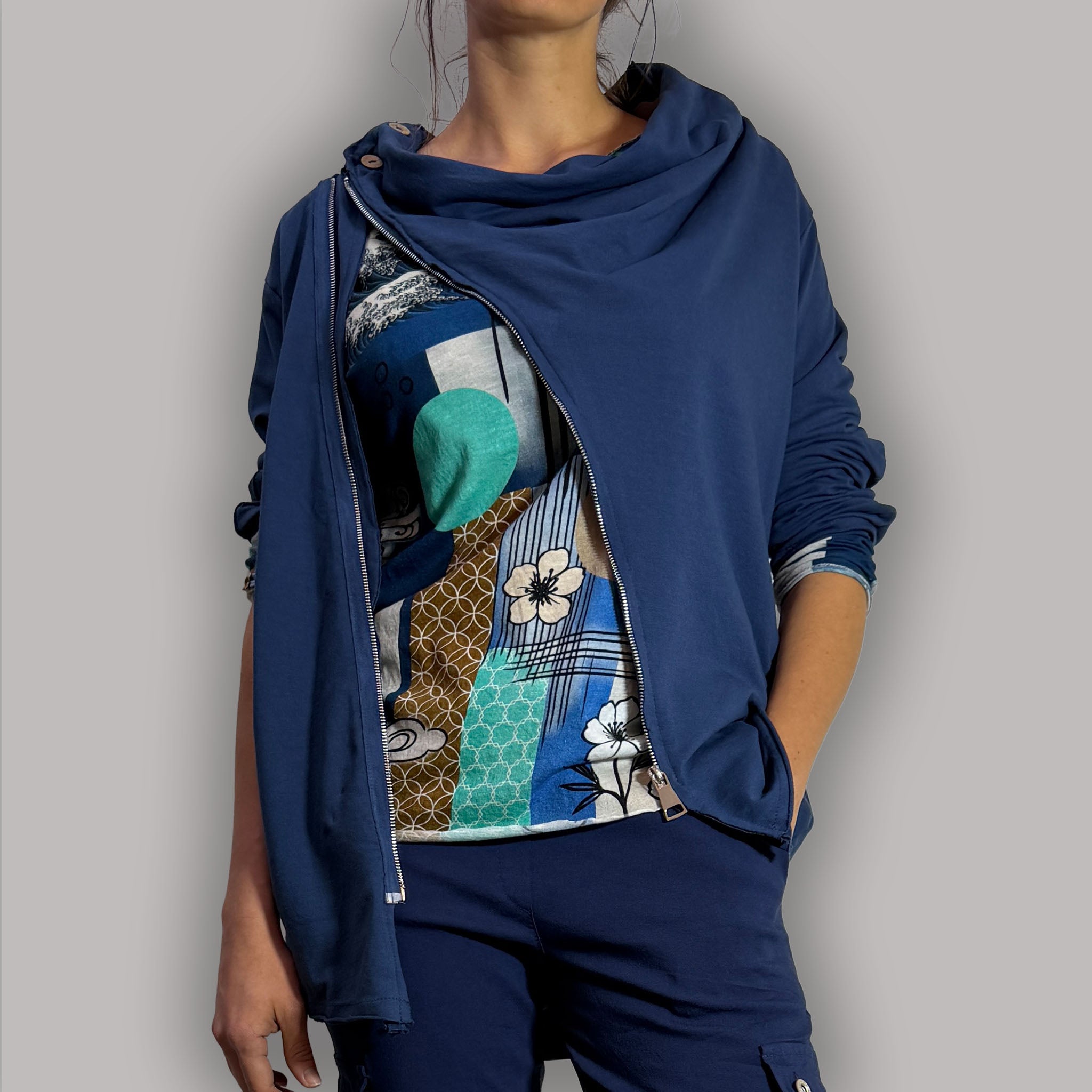 RIA CHAQUETA CREM DIAGONAL FLP L