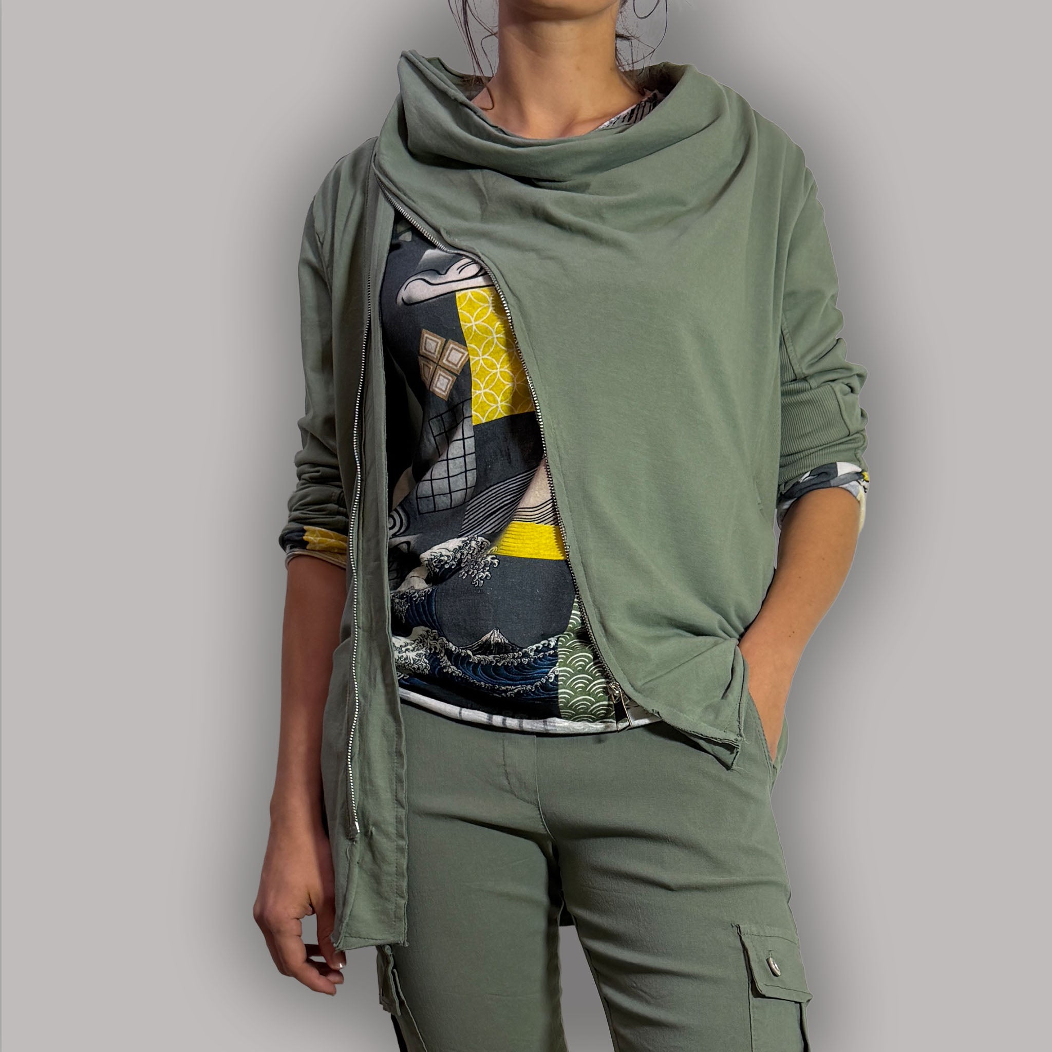 RIA CHAQUETA CREM DIAGONAL FLP L