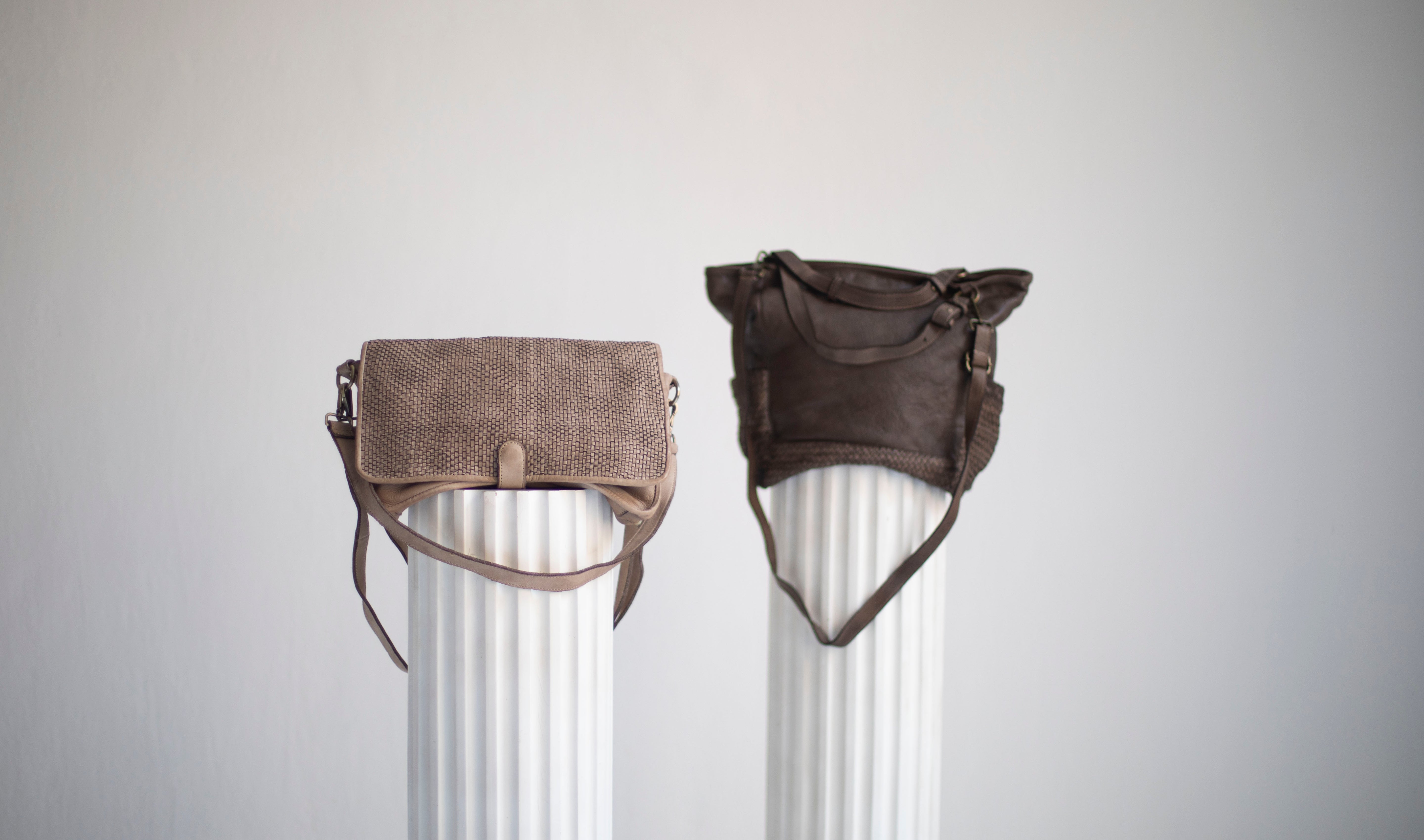 BOLSO COMBI REJILLA PIEL
