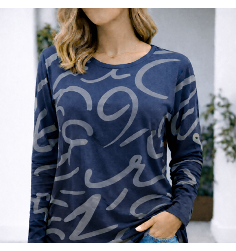 CAMISETA ESTAMPADA TRAZOS