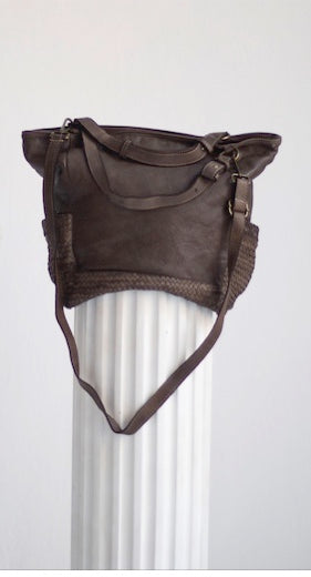 BOLSO COMBI REJILLA PIEL