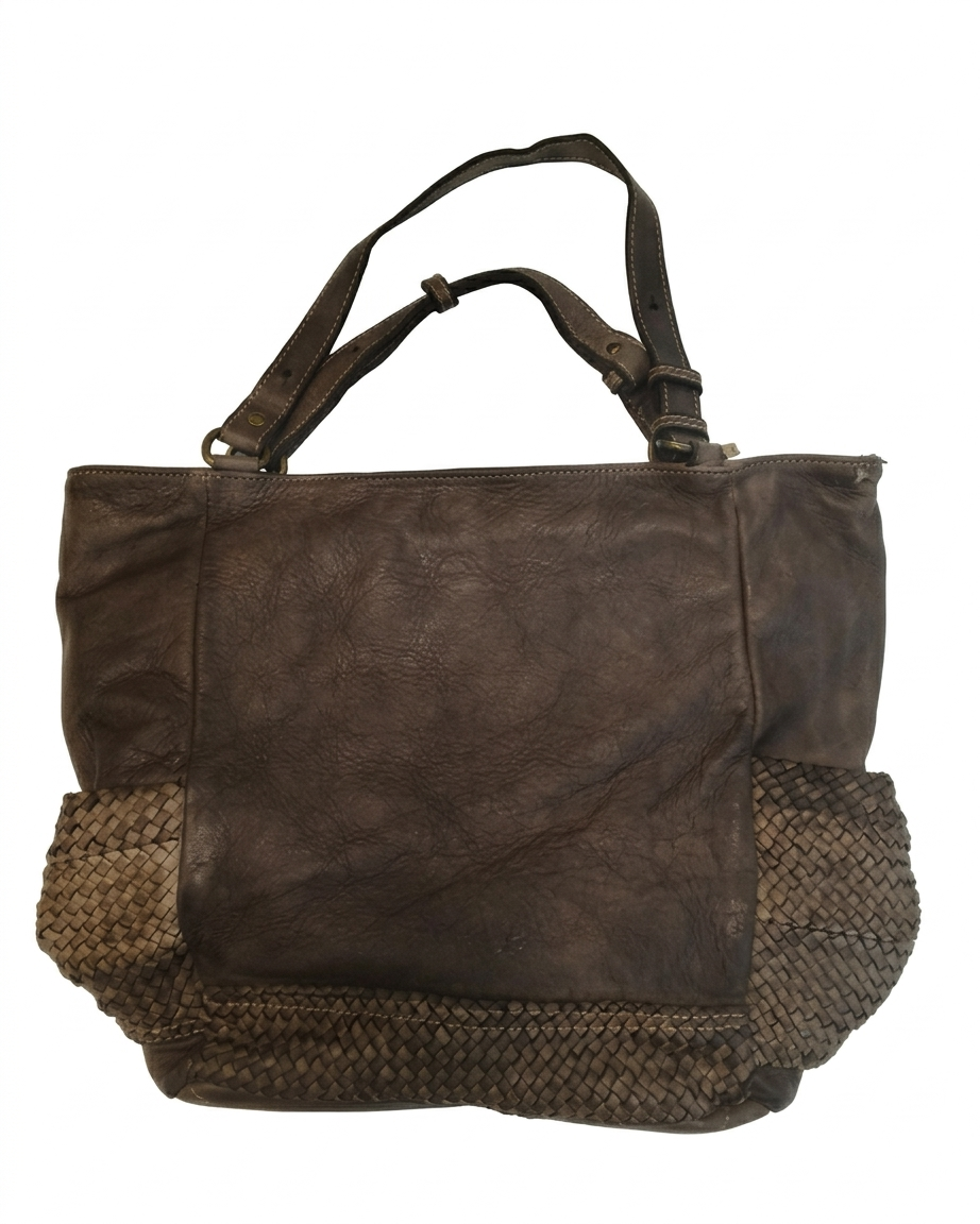 BOLSO COMBI REJILLA PIEL