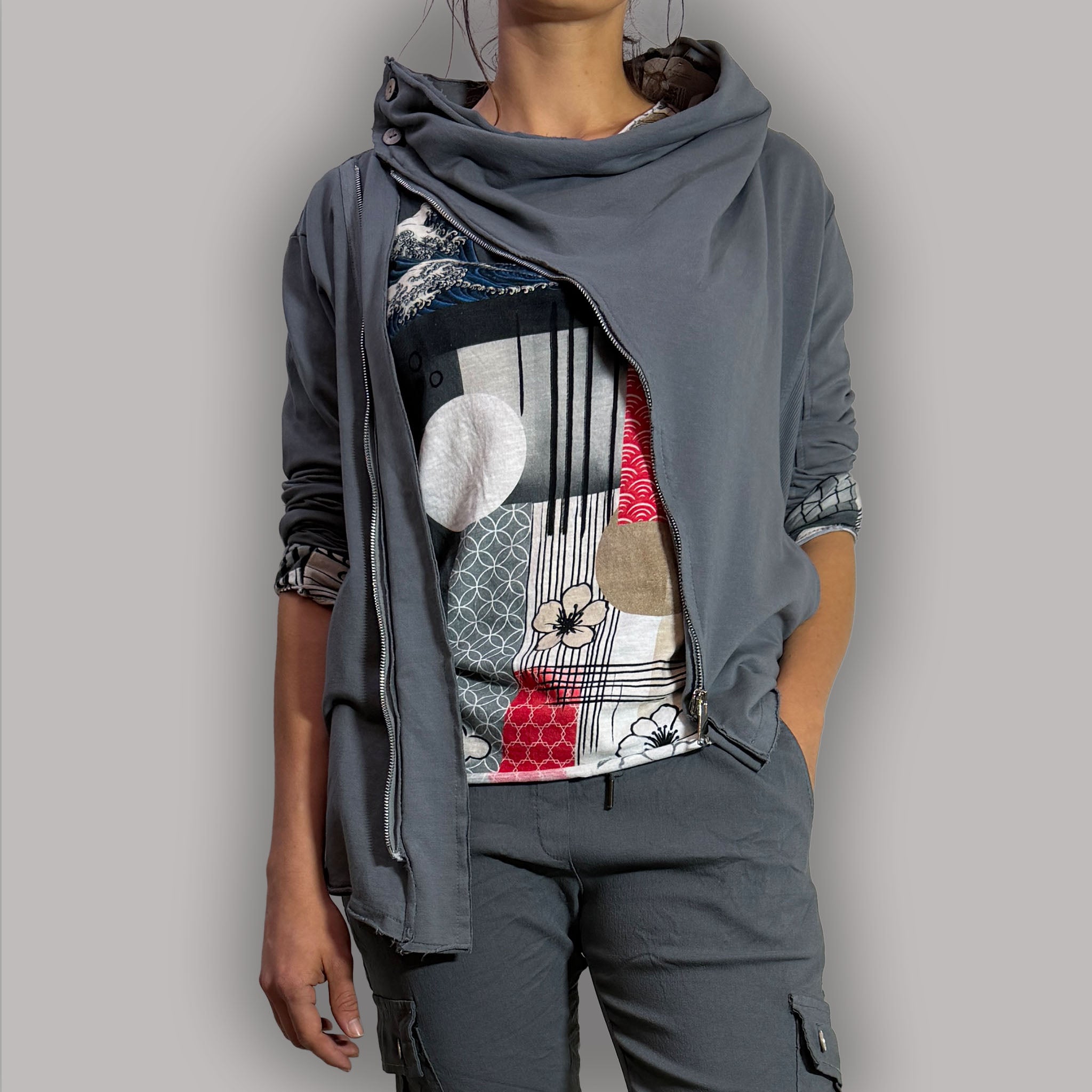 RIA CHAQUETA CREM DIAGONAL FLP L