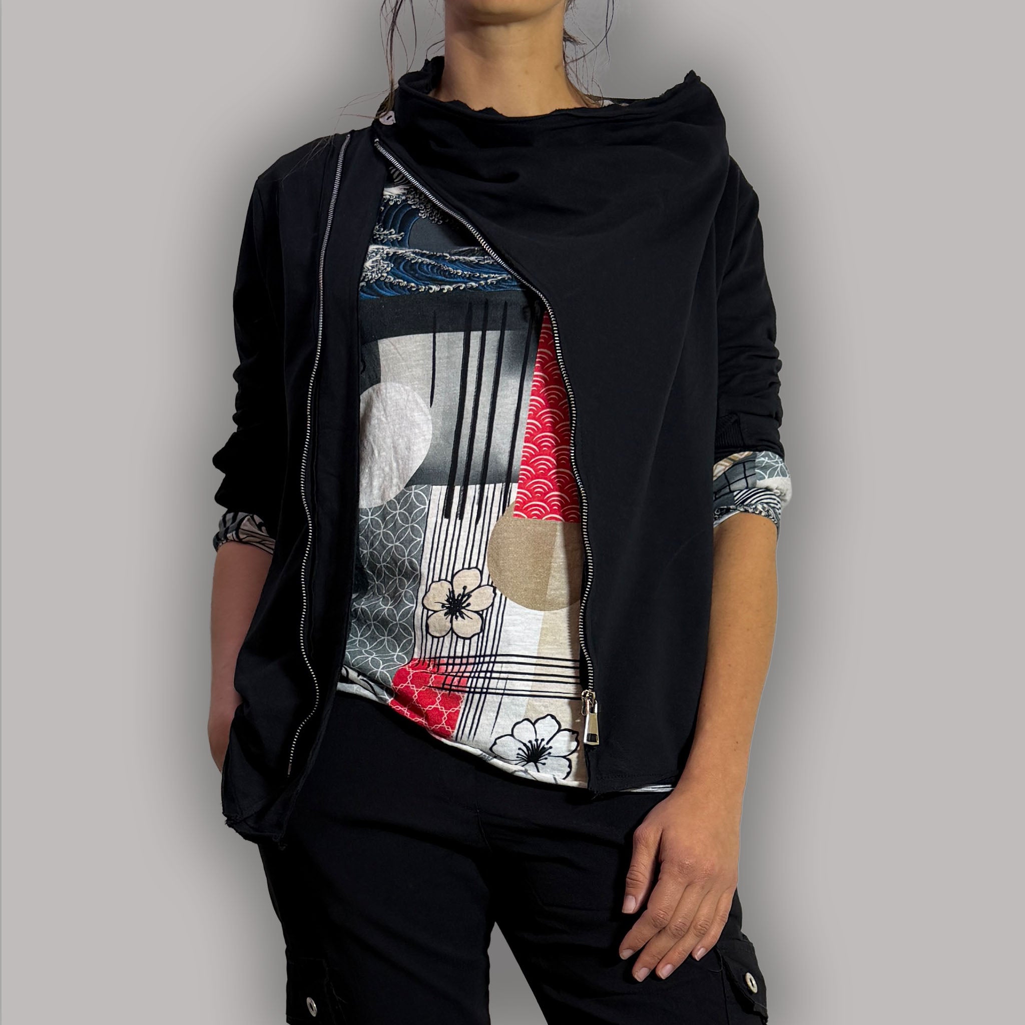 RIA CHAQUETA CREM DIAGONAL FLP L