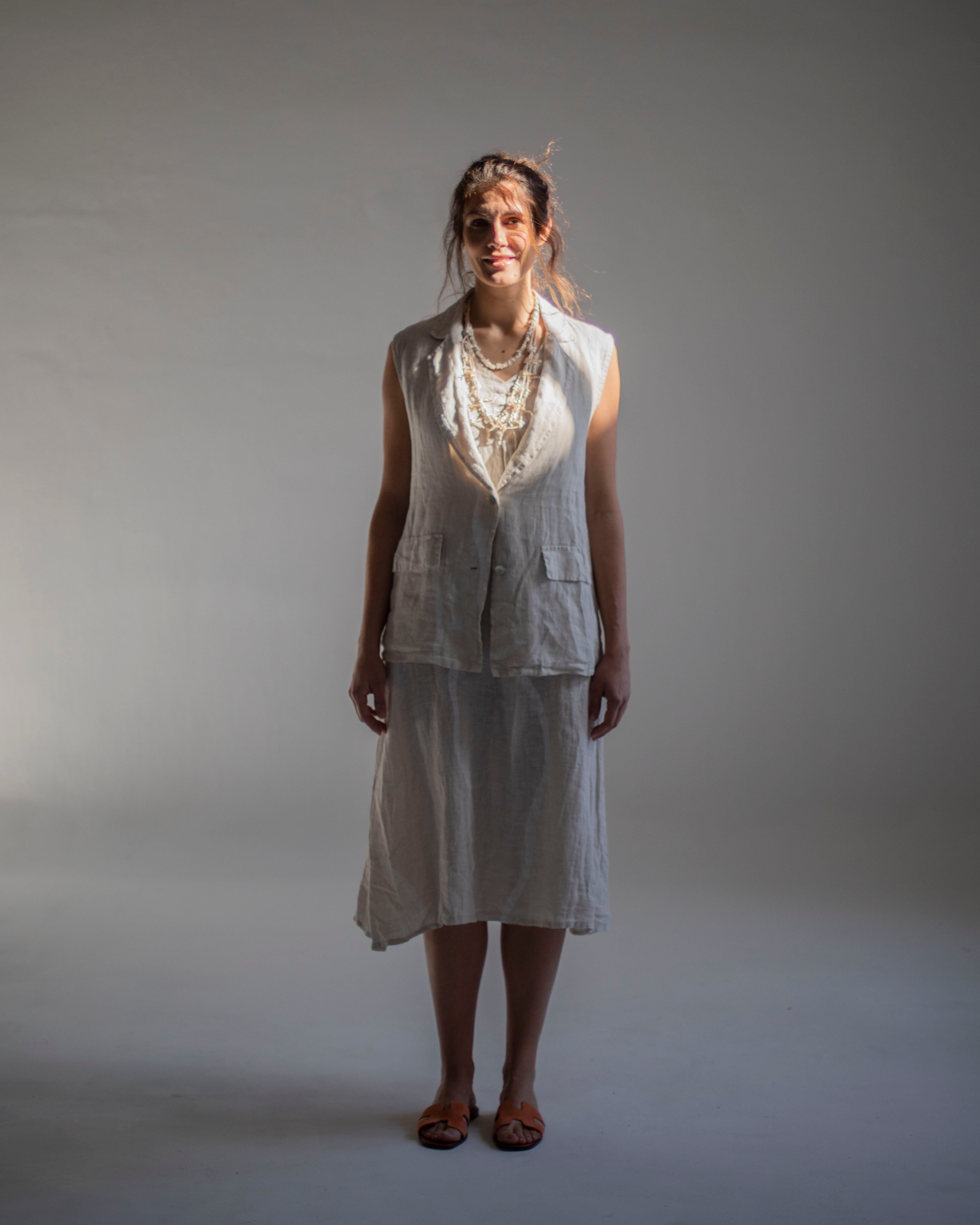 CLS CHALECO LINO SOLAPAS ONDAS