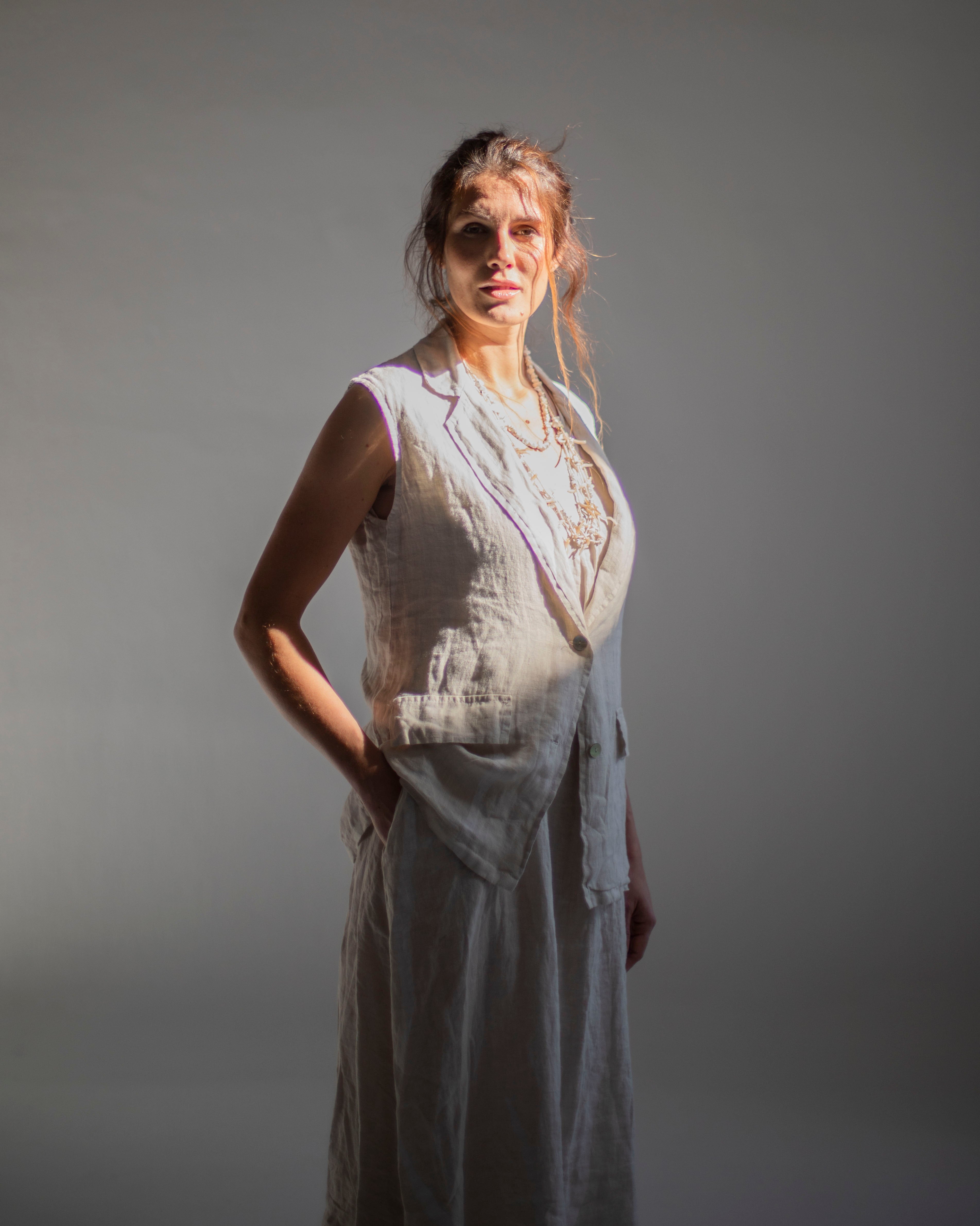 CLS CHALECO LINO SOLAPAS ONDAS