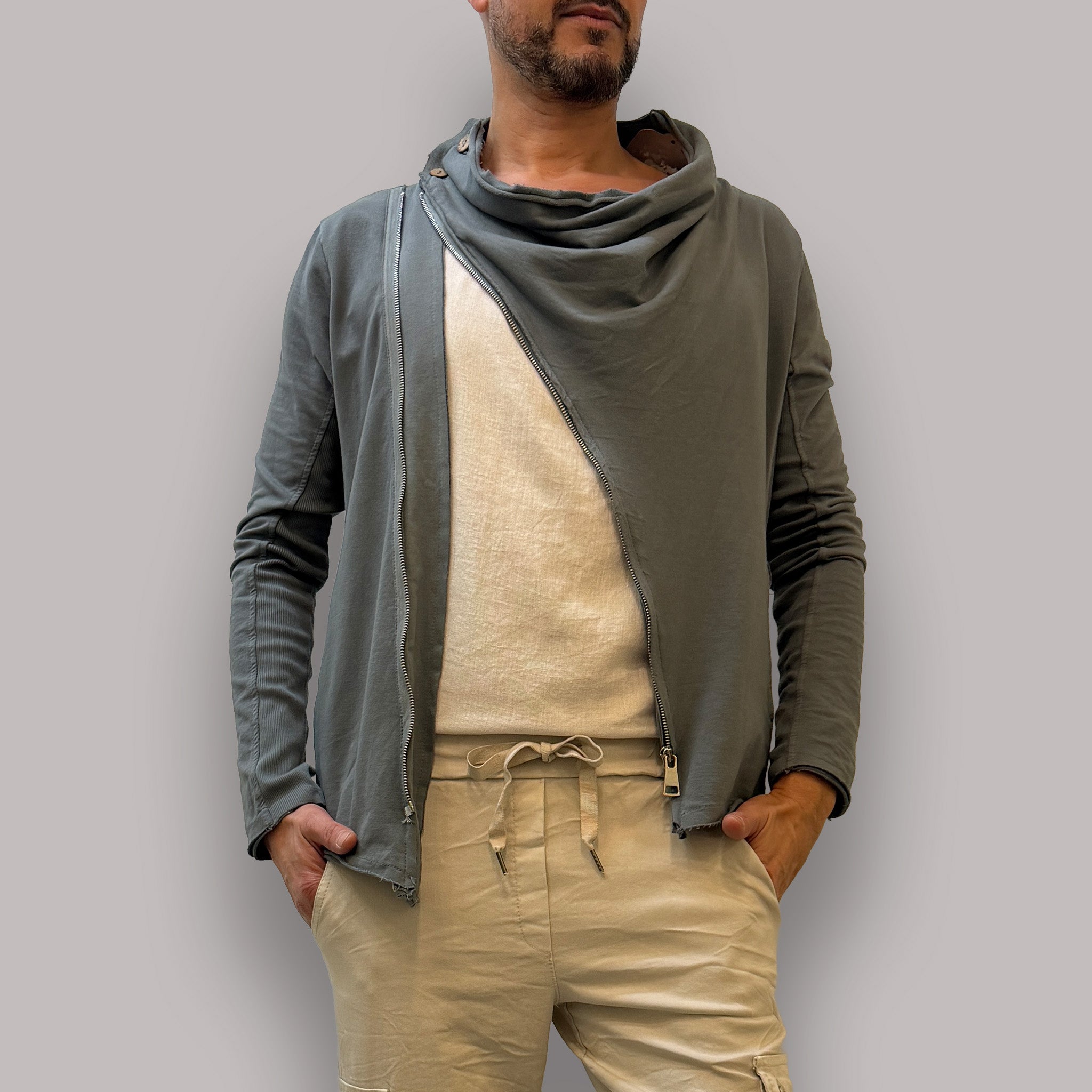 RIA CHAQUETA CREM DIAGONAL FLP L